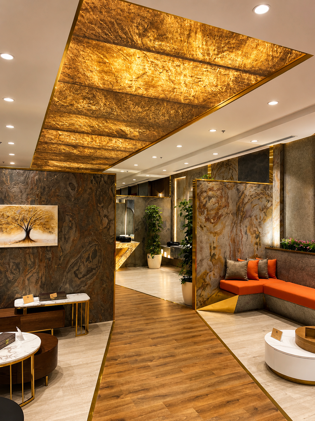 Backlit Translucent Natural Stone Wall for Hospitality Spaces