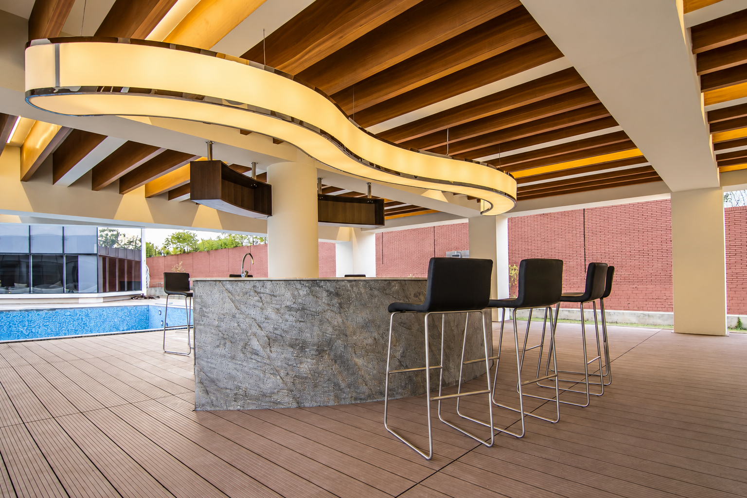 pool bar stone counter