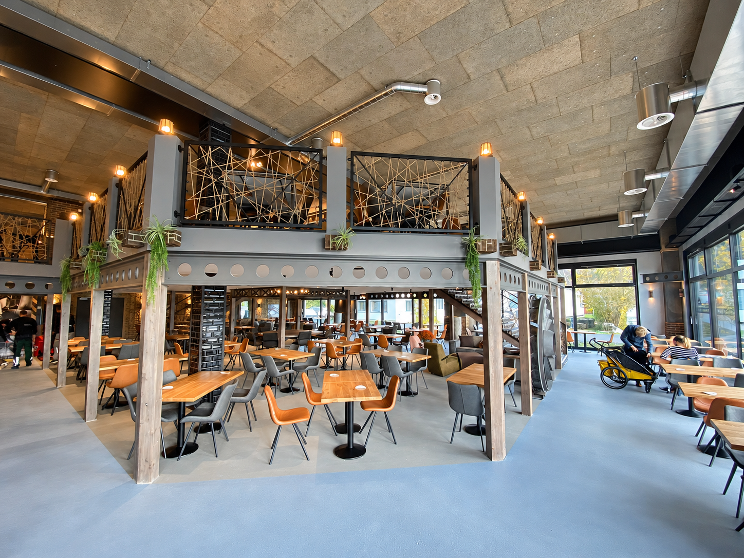 restaurant stone walls ceilings